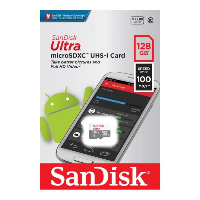 Карта пам'яті SanDisk microSD  64GB C10 UHS-I R100MB/s Ultra