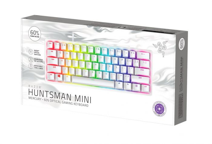 Клавіатура ігрова Razer Huntsman Mini Mercury Ed. (Purple Switch USB US RGB, White