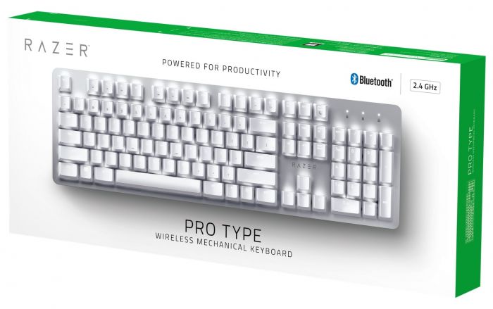 Клавіатура ігрова Razer Pro Type Orange Switch WL/BT/USB US LED, White