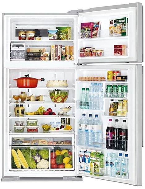 Холодильник з верхньою мороз. HITACHI R-V720PUC1KBBK, 184х77х91см, 2 дв., Х- 444л, М- 156л, A++, NF, Інвертор, Чорний