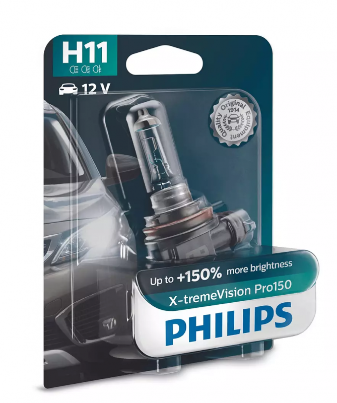 Лампа галогенна Philips H11 X-treme  VISION PRO +150%, 3700K, 1шт/блістер