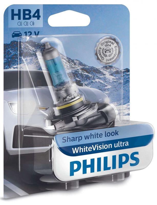 Лампа галогена Philips HB4 WhiteVision Ultra +60%, 4200K, 1шт/блістер