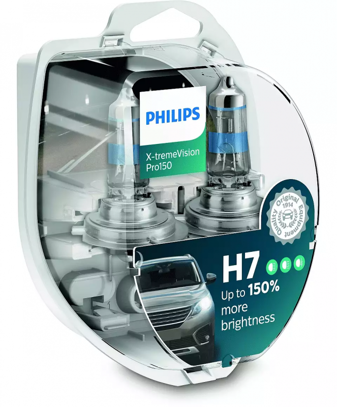 Лампа галогена Philips H7 X-treme VISION PRO +150%, 3700K, 2шт/блістер