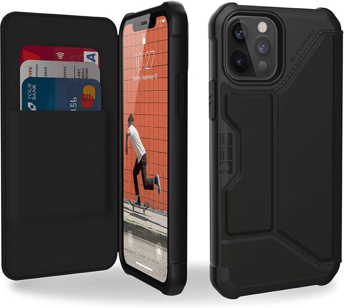 Чохол UAG для iPhone 12 / 12 Pro Metropolis (PU), SATN Black