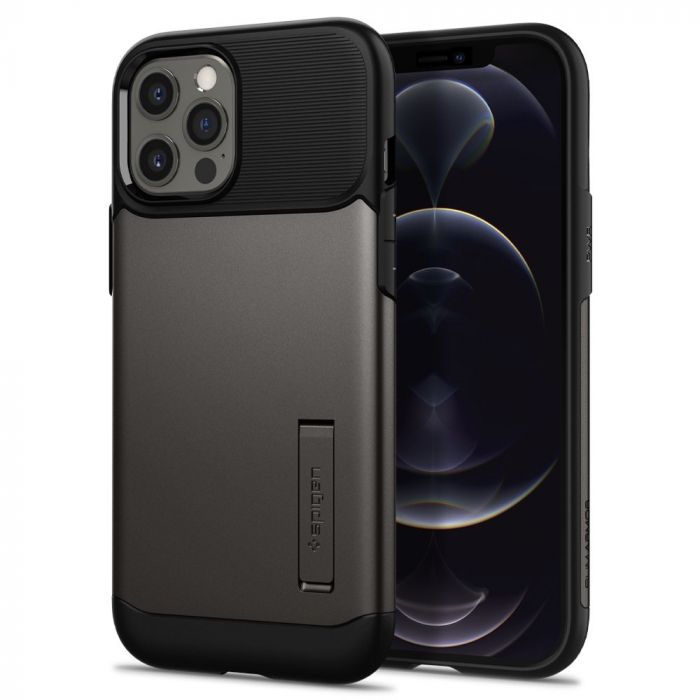 Чохол Spigen для iPhone 12 / 12 Pro Slim Armor, Gunmetal