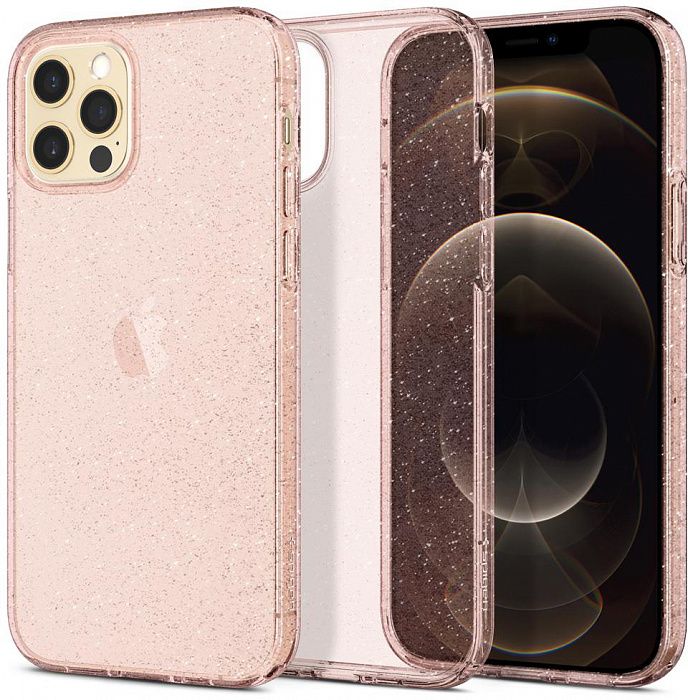 Чохол Spigen для iPhone 12 / 12 Pro Liquid Crystal Glitter, Rose Quartz