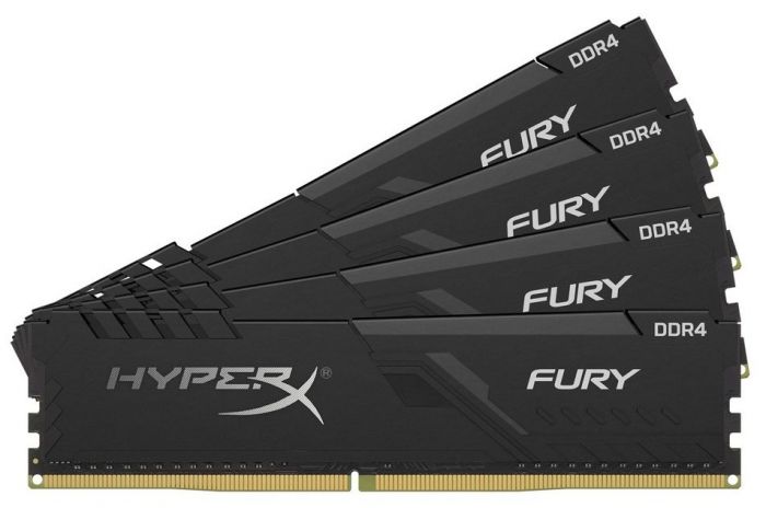 Пам'ять до ПК Kingston DDR4 3200 64GB KIT (16GBx4) HyperX Fury Black