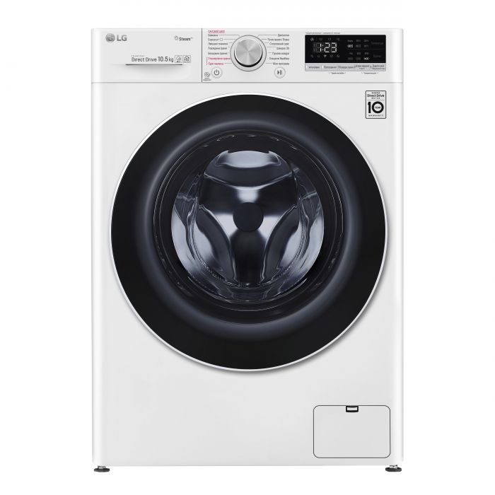 Пральна машина з фронт. завант. LG F4V5RS0W, 10,5кг, 1400, A+++-40%, Пара, глибина 56см, Дисплей, Білий