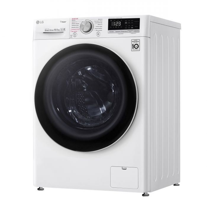 Пральна машина з фронт. завант. LG F4V5RS0W, 10,5кг, 1400, A+++-40%, Пара, глибина 56см, Дисплей, Білий