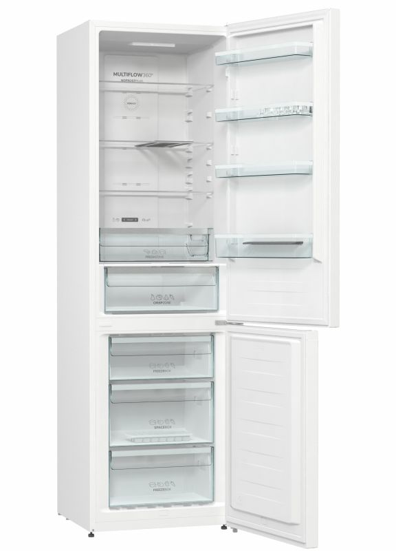 Холодильник з нижн. мороз. камерою Gorenje NRK6201SYW, 200х60х60см, 2 двері, 235( 96)л, А+, NF+ , Зона св-ті, Внутр. Диспл, Зовн