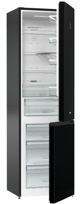 Холодильник з нижн. мороз. камерою Gorenje NRK6201SYBK, 200х60х60см, 2 двері, 235( 96)л, А+, NF+ , Зона св-ті, Внутр. Диспл, Зов