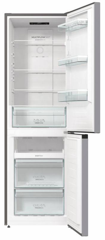 Холодильник з нижн. мороз. камерою Gorenje NRK6191PS4, 185х60х60см, 2 двері, 203( 99)л, А+, NF+ , Зона св-ті, Внутр. Диспл, Сріб