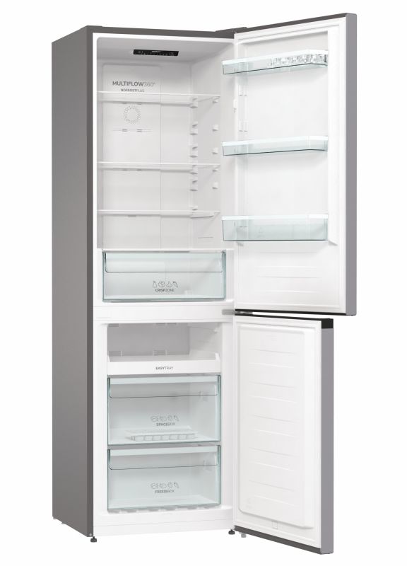 Холодильник з нижн. мороз. камерою Gorenje NRK6191PS4, 185х60х60см, 2 двері, 203( 99)л, А+, NF+ , Зона св-ті, Внутр. Диспл, Сріб