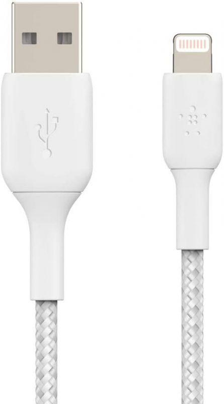 Кабель Belkin USB-A - Lightning, BRAIDED, 2m, white