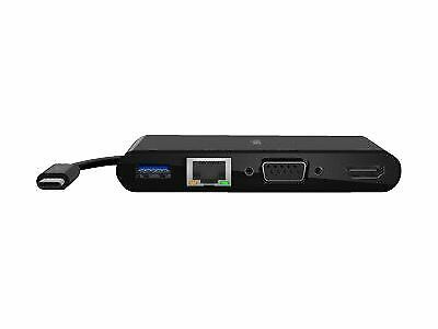Адаптер Belkin USB-C - Ethernet, HDMI, VGA, USB-A, 100W PD, black