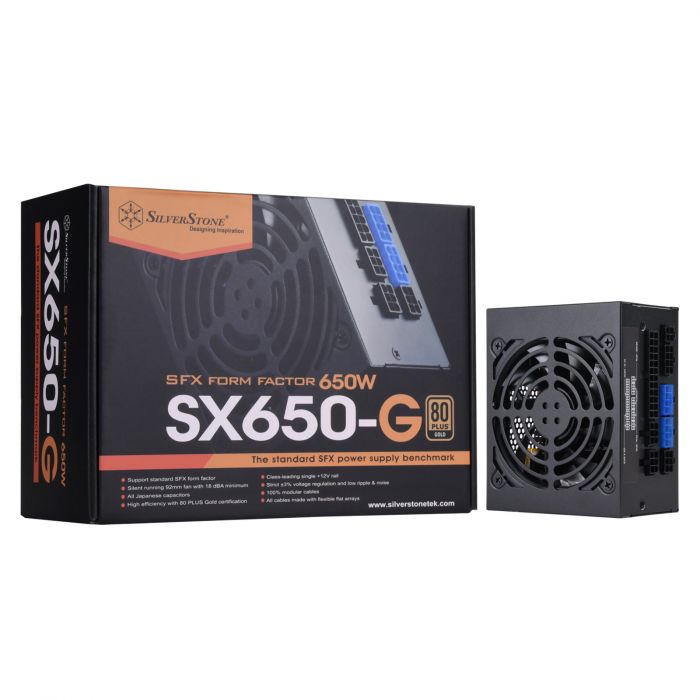 Блок живлення SilverStone STRIDER SX650-G V1.1(650W),SFX,80+Gold,aPFC,9.2см,24+8,6xSATA,4x8/6-Pin,+4,модульний