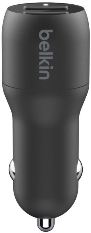 Зарядний пристрій автомобільний Belkin 24Вт 2хUSB-A, кабель USB-A > MicroUSB, 1м, чорний
