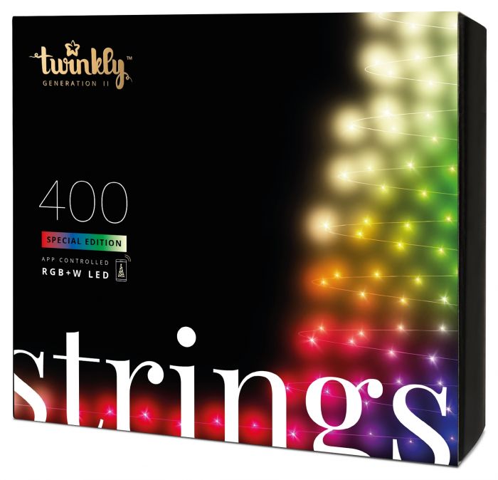 Smart LED Гірлянда Twinkly Strings RGBW 400, Gen II, IP44, довжина 32м, кабель чорний