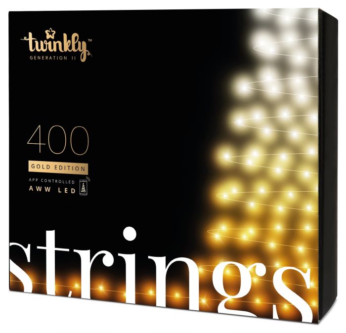 Smart LED Гірлянда Twinkly Strings AWW 400, Gen II, IP44, довжина 32м, кабель чорний