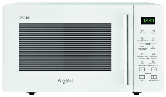 Мiкрохвильова пiч Whirlpool MWP253W 25л/900Вт/Гриль/ елект.управлiння/Білий