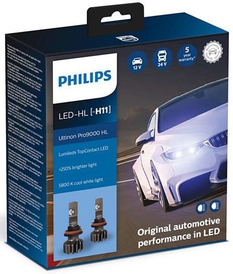 Лампа світлодіодна Philips H11 Ultinon Pro9000 +250%, 2 шт/комплект