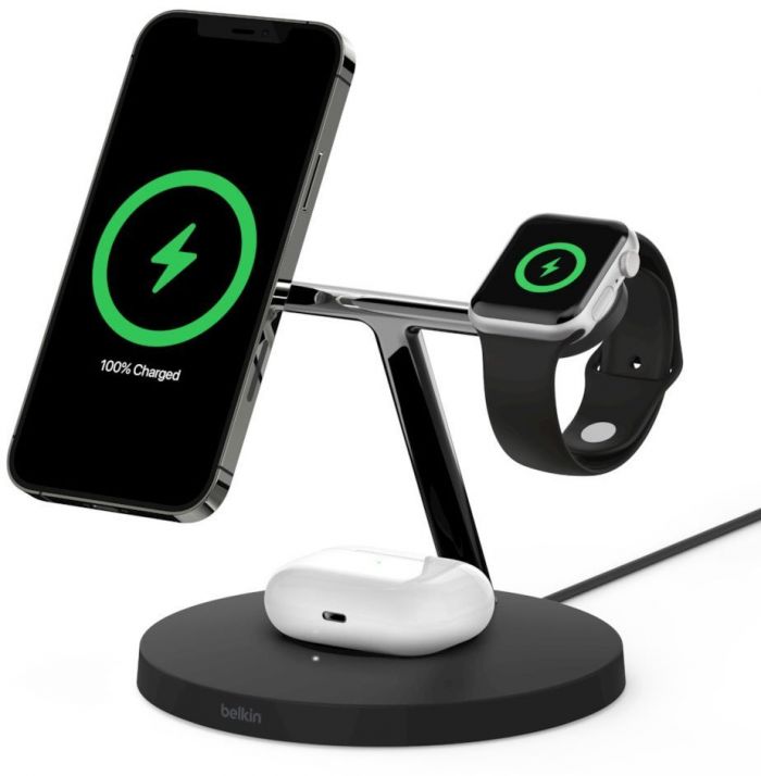 Бездротовий ЗП Belkin MagSafe 3in1 Wireless Charger, black