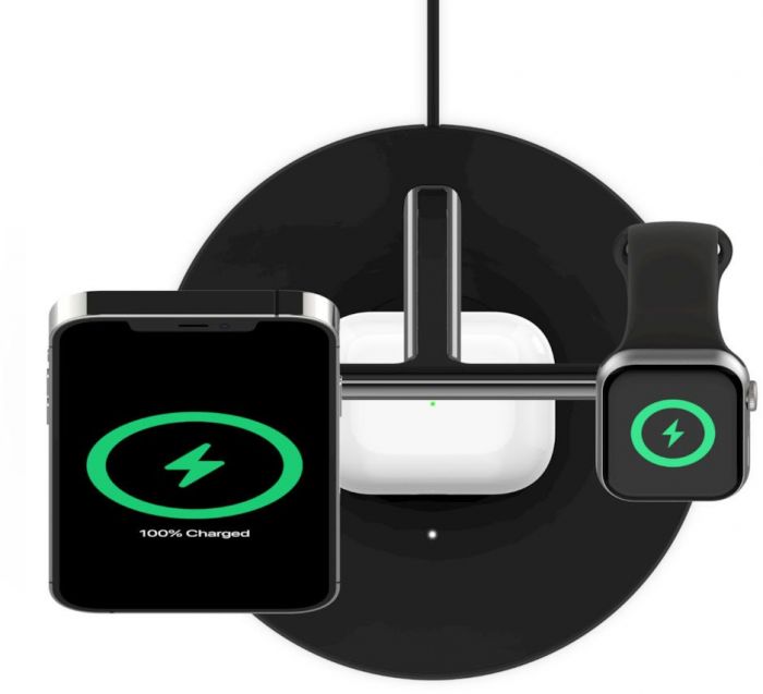 Бездротовий ЗП Belkin MagSafe 3in1 Wireless Charger, black