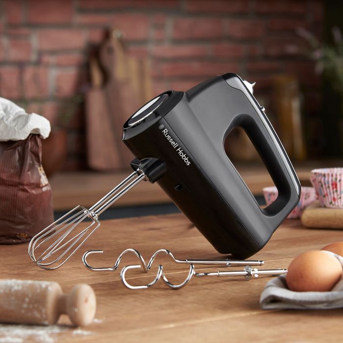 Міксер Russell Hobbs ручний Matte Black 350Вт, насадки-4, турборежим, чорний