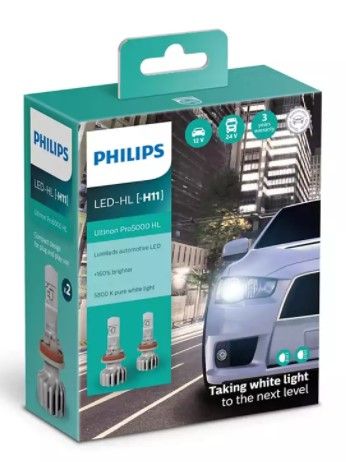 Лампа світлодіодна Philips H11 Ultinon Pro5000 +160%, 2 шт/комплект