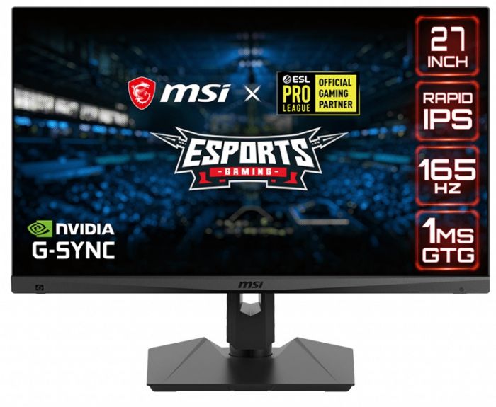 Монітор LCD 27" MSI Optix MAG274QRF-QD, 2xHDMI, DP, 2xUSB, USB-C, IPS, 2560x1440, 165Hz, 1ms, 97%DCI-P3, G-SYNC