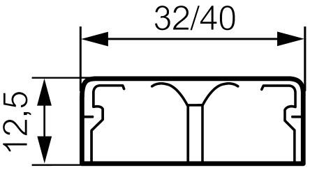 Міні-канал Legrand з кришкою та перегородкою 40x12.5 мм, 1м, DLP