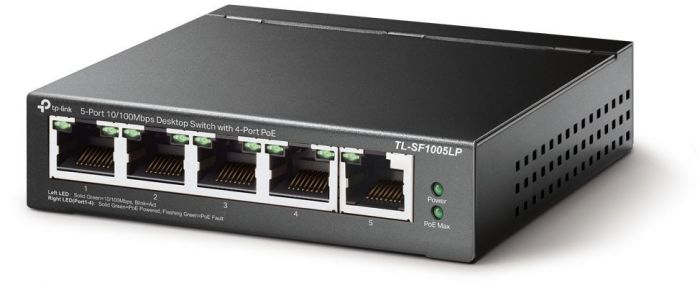 Комутатор TP-LINK TL-SF1005LP 5x1FE/4xPoE 41W некерований 250м