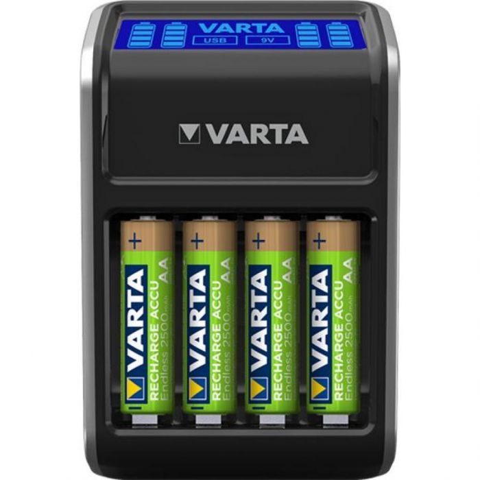 Зарядний пристрій VARTA LCD PLUG CHARGER+4xAA 2100 mAh