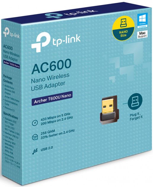 WiFi-адаптер TP-LINK Archer T600U Nano AC600 USB2.0 nano