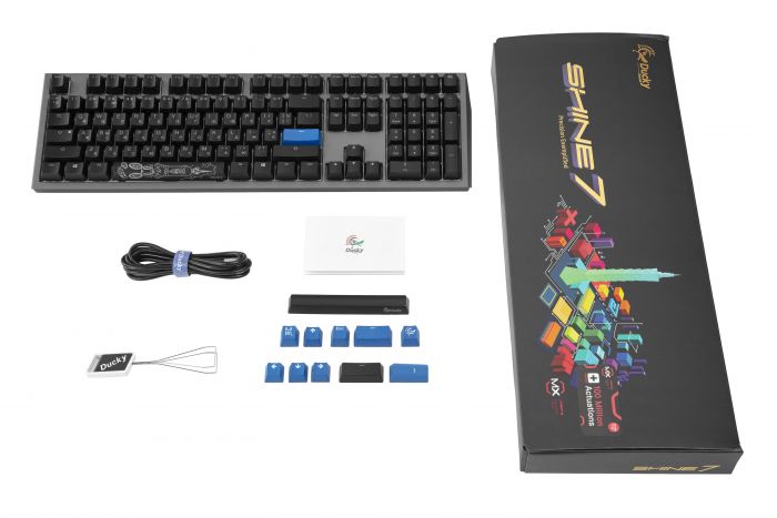 Клавіатура Ducky Shine 7 Cherry Blue RGB LED UA/RU Grey-Black