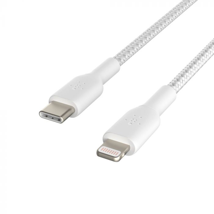 Кабель Belkin USB-С - Lightning, BRAIDED, 1m, white