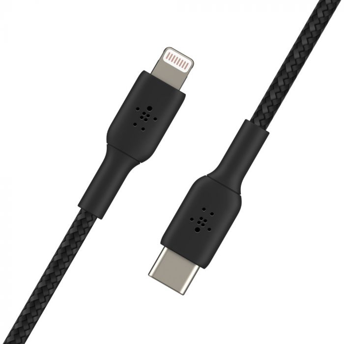 Кабель Belkin USB-С - Lightning, BRAIDED, 1m, black