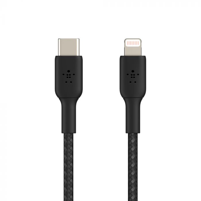 Кабель Belkin USB-С - Lightning, BRAIDED, 1m, black