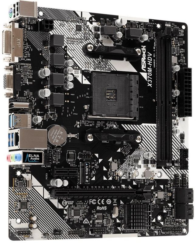 Материнська плата ASRock X370M-HDV sAM4 X370 2xDDR4 M.2 HDMI DVI VGA mATX