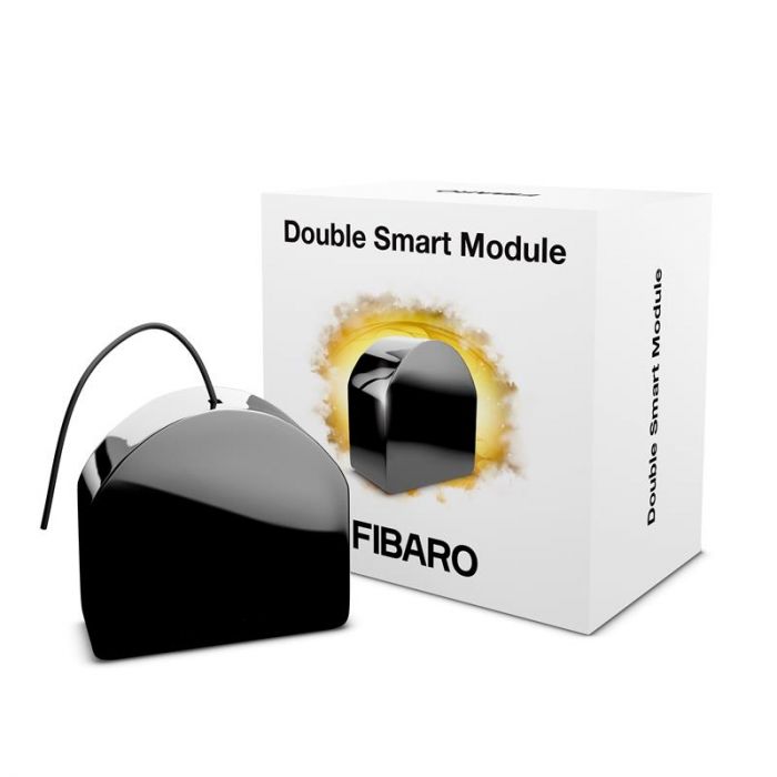 Розумне реле Fibaro Double Smart Module 2x1.5kW, Z-Wave, 230V, чорний