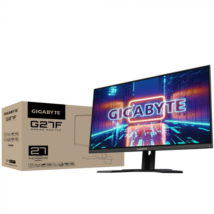 Монітор LCD GIGABYTE 27" G27F, 2xHDMI, DP, 2xUSB, MM, IPS, 144Hz, 1mc, 95%DCI-P3, FreeSync