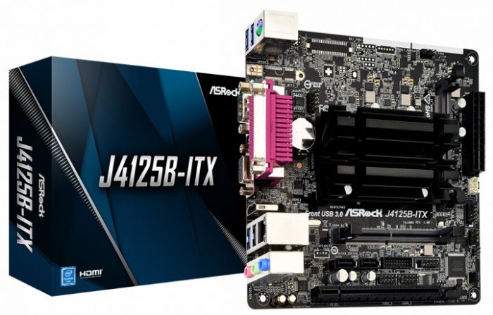 Материнcька плата ASRock J4125B-ITX CPU Quad-Core (2.7Hz) 2xDDR4 SO-DIMM HDMI-VGA COM+LPT (!) mITX