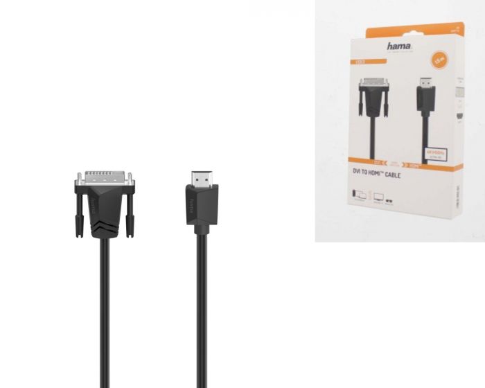 Кабель Hama DVI - HDMI Ultra HD 4K 1.50 m Black