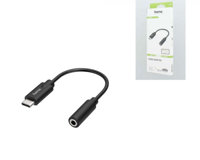 Адаптер Hama USB C - 3.5 mm Jack Stereo Black