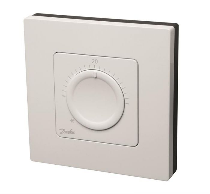 Терморегулятор Danfoss Icon Dial, +5...30° C, механічний, дротовий, накладний, 230V, білий