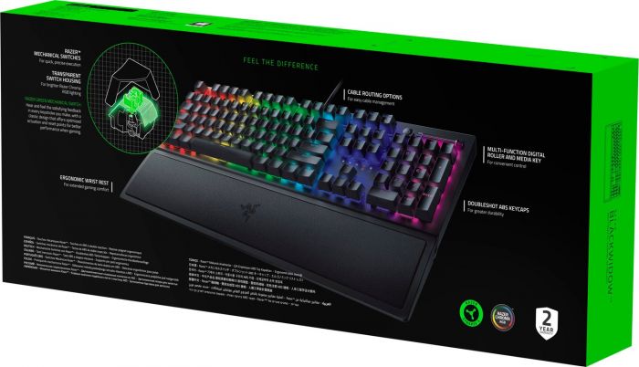 Клавіатура ігрова Razer BlackWidow V3 Green Switch USB RU RGB, Black