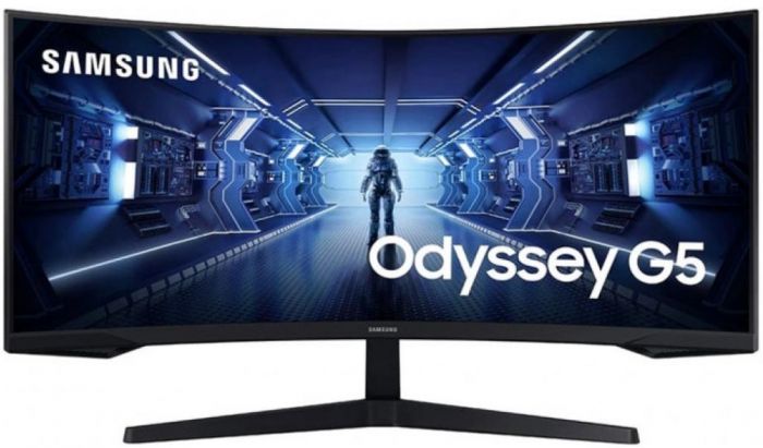 Монітор LCD 34" Samsung Odyssey G5 C34G55TWW D-Sub, 2xHDMI, DP, VA, 3440x1440, 21:9, 165Hz, 1ms