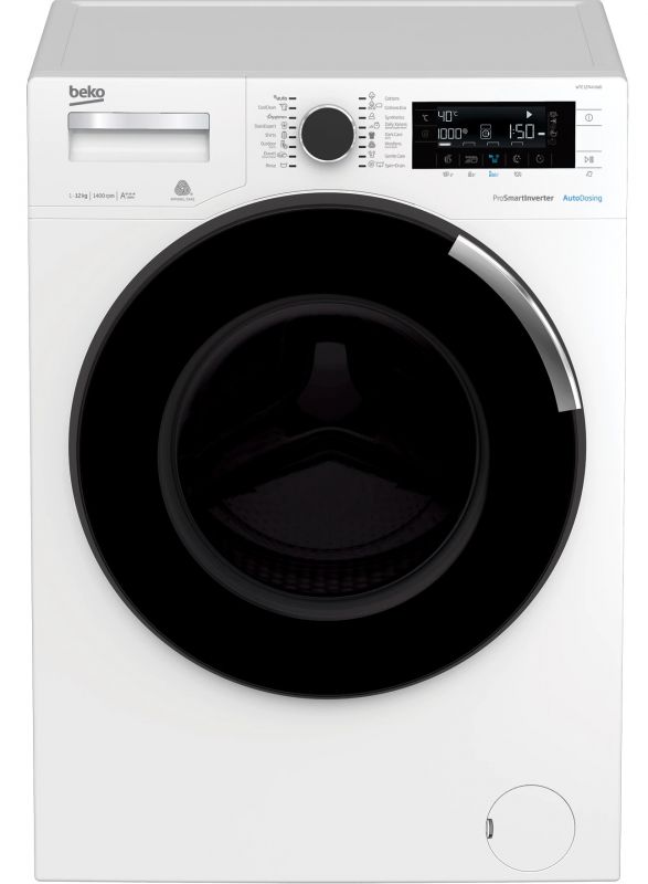 Пральні машини з фронт. загр. BEKO WTE12744XWD, 12кг, 1400, A+++(-20%), 67см, Автодоз, Дисплей, Білий