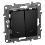Вимикач 2-кл. внутр. прохідний з підсвіткою Etika антрацит