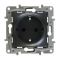 Розетка 1-а З/К внутр. зі шторками Etika антрацит